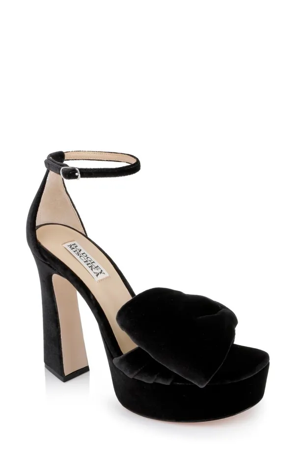 Women Platform Badgley Mischka Alora Ii Platform Sandals Black Velvet