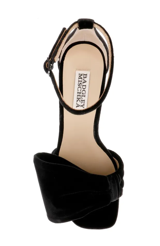 Women Platform Badgley Mischka Alora Ii Platform Sandals Black Velvet