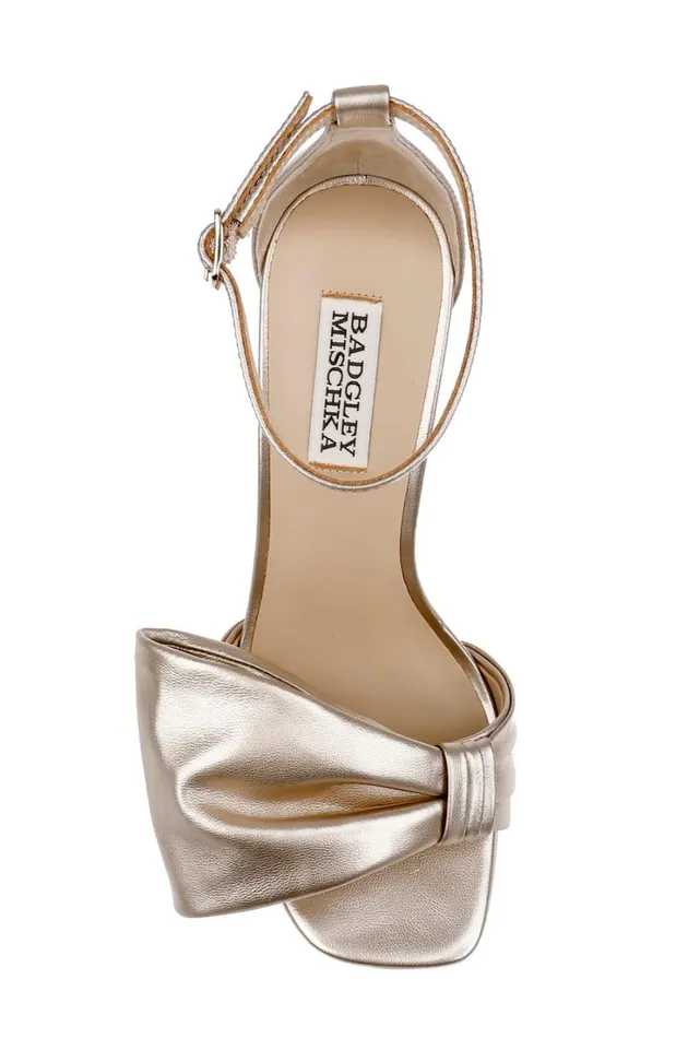 Women Platform Badgley Mischka Alora Metallic Platform Sandals Champagne Metallic