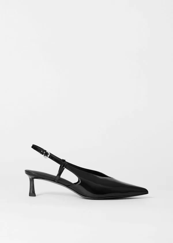 Women Pumps and Other Stories Classic Leather Slingback Pumps Black