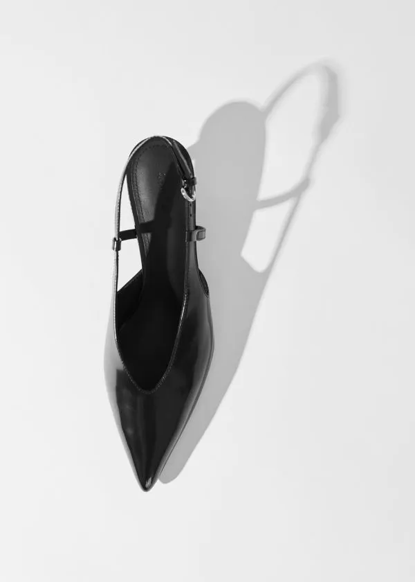 Women Pumps and Other Stories Classic Leather Slingback Pumps Black