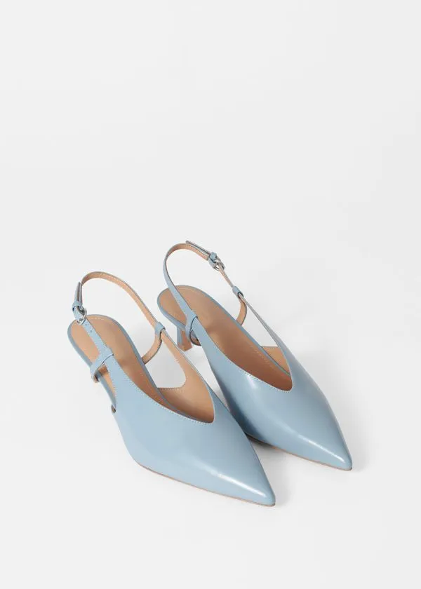 Women Pumps and Other Stories Classic Leather Slingback Pumps Light Blue