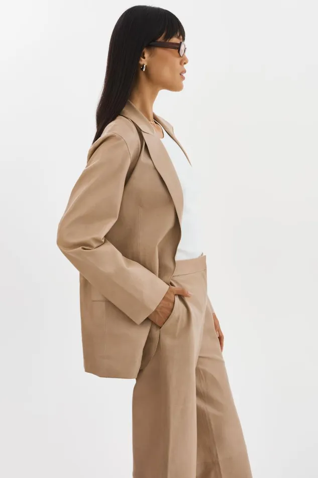 Women QUIRINA Leather Blazer Beige LAMARQUE Leather Jackets Women QUIRINA Leather Blazer Beige LAMARQUE Leather Jackets