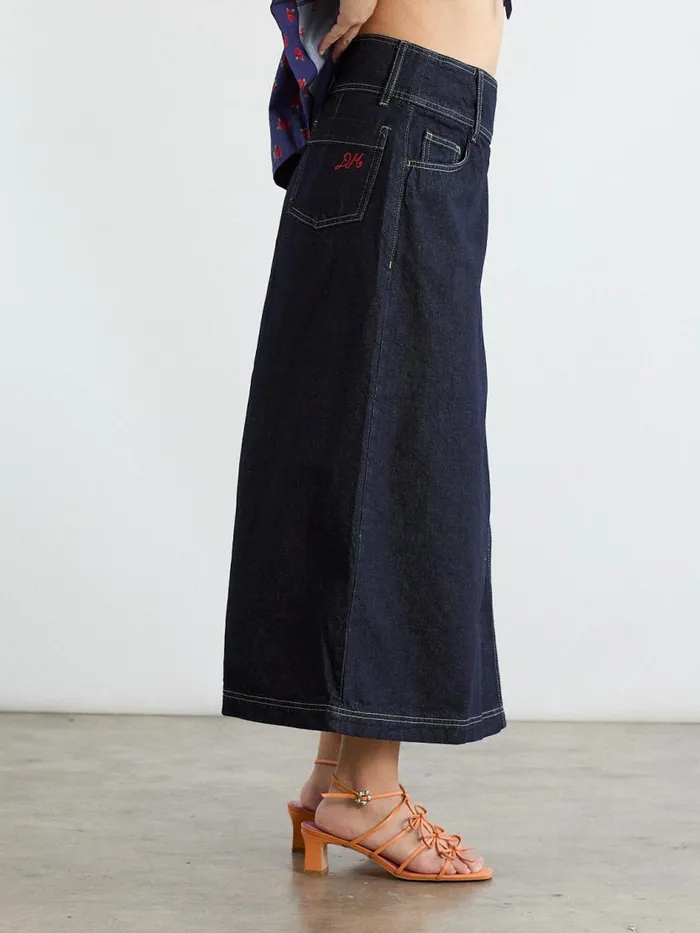 Women Raye Denim Skirt Dark Indigo Lisa Says Gah Skirts