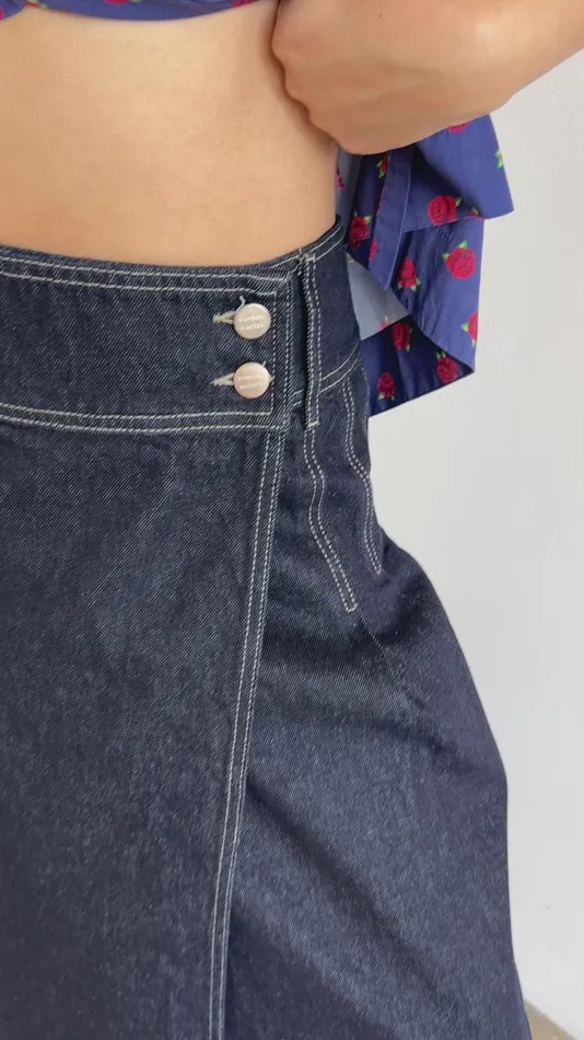 Women Raye Denim Skirt Dark Indigo Lisa Says Gah Skirts