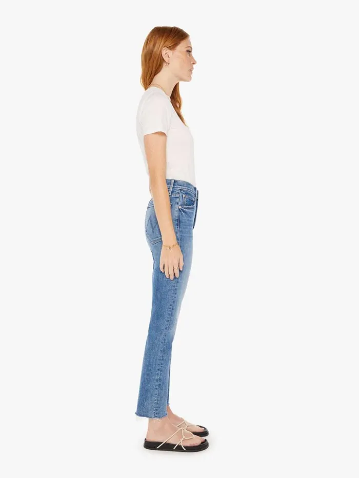 Women Relaxed Mother Denim The Tomcat Ankle Fray Wash On The Road