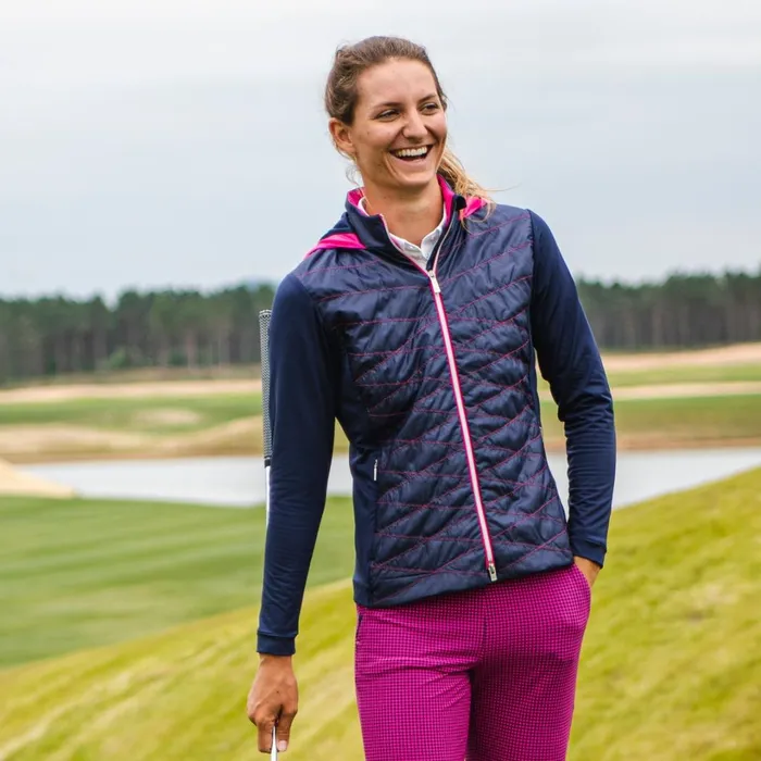 Women Retention Hooded Jacket Atlanta Blue KJUS Jackets and Vests
