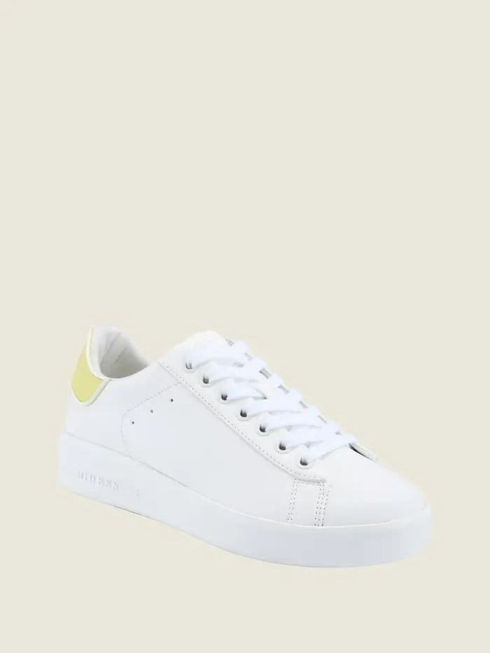 Women Rockies Pop Heel Sneakers Ivory Sneakers GUESS