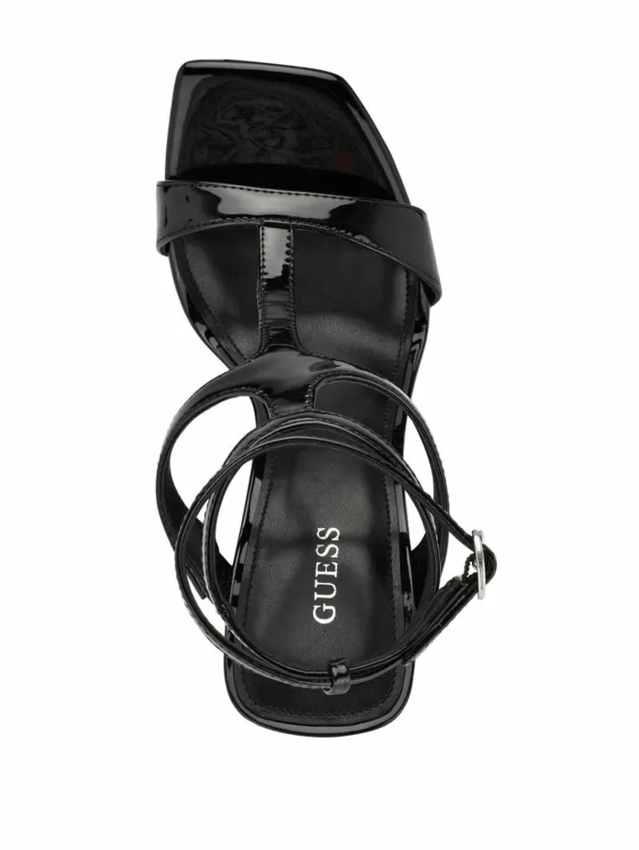 Women Sandals GUESS Bacio TStrap Wedge Heels Black 002 Women Sandals GUESS Bacio TStrap Wedge Heels Black 002