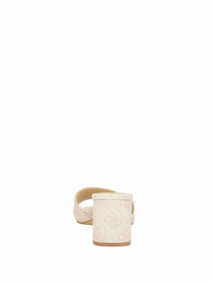 Women Sandals GUESS Gallai Block Heel Mules Ivory Women Sandals GUESS Gallai Block Heel Mules Ivory
