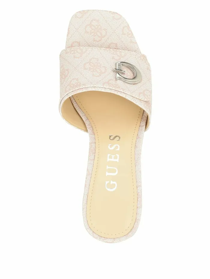 Women Sandals GUESS Gallai Block Heel Mules Ivory Women Sandals GUESS Gallai Block Heel Mules Ivory