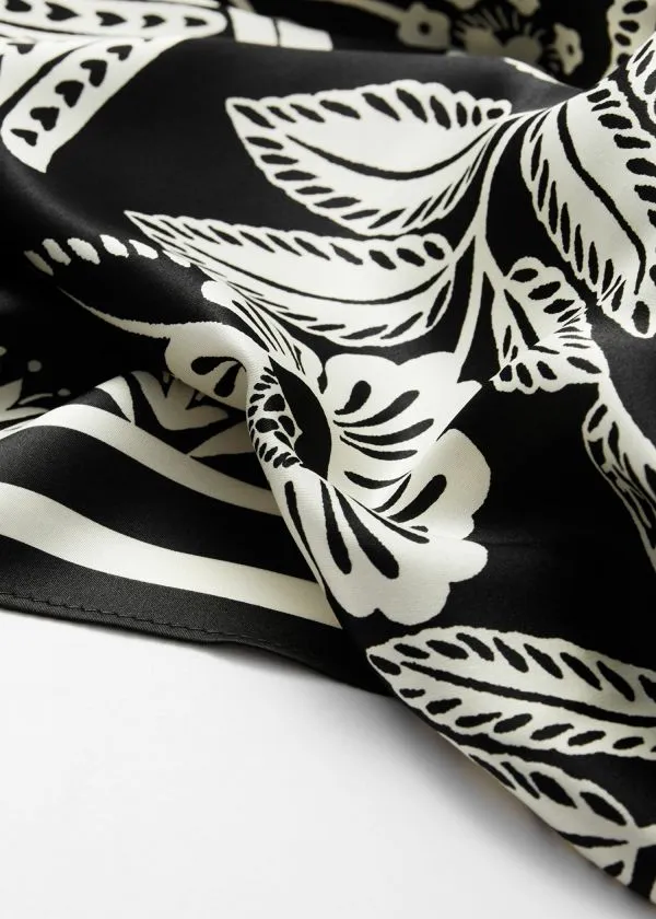 Women Scarves and Other Stories Bird Square Scarf Blackandwhite Women Scarves and Other Stories Bird Square Scarf Blackandwhite