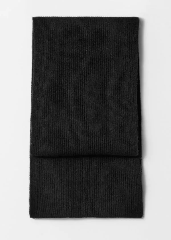 Women Scarves and Other Stories Cashmere Knit Scarf Black