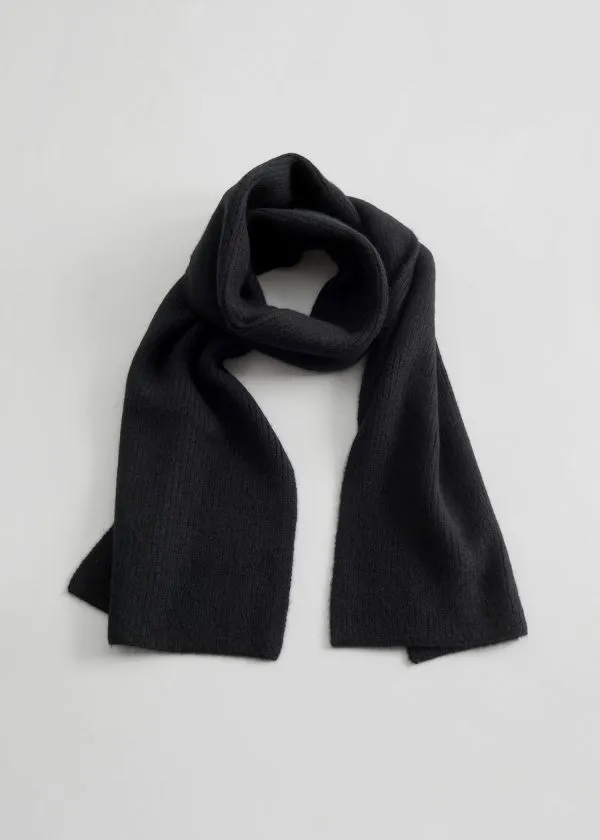 Women Scarves and Other Stories Cashmere Knit Scarf Black