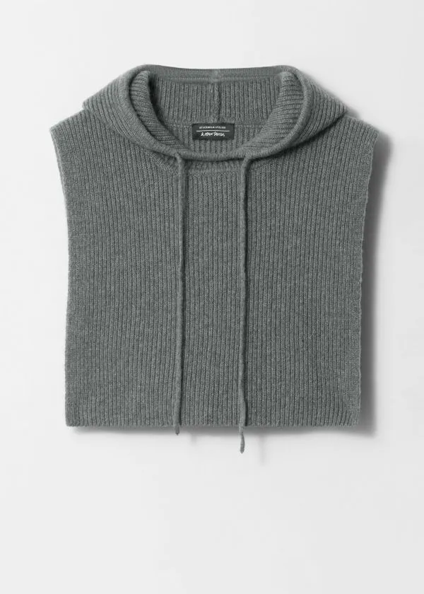 Women Scarves and Other Stories Hooded Wool Collar Grey