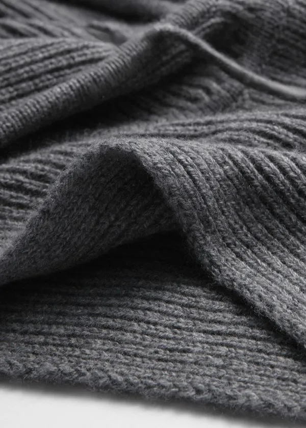Women Scarves and Other Stories Hooded Wool Collar Grey