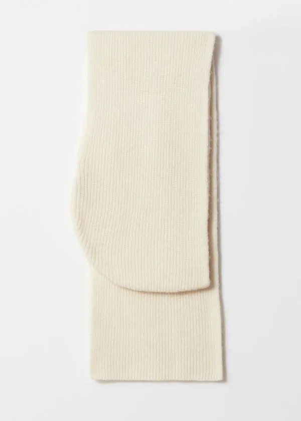 Women Scarves and Other Stories Hooded Wool Scarf Cream