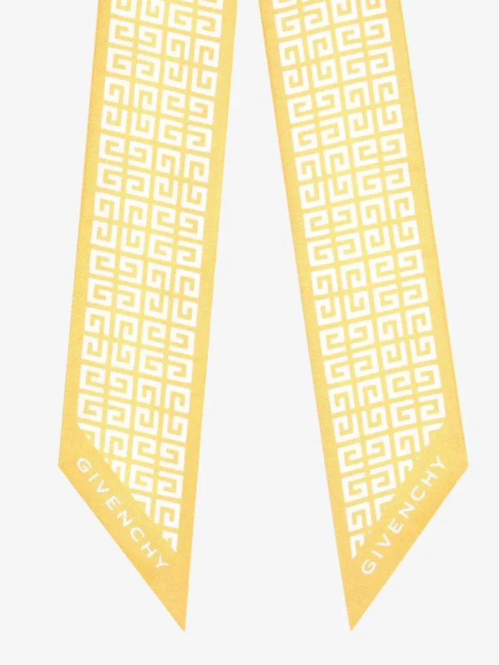 Women Scarves Givenchy 4G Bandeau In Silk Whiteyellow Women Scarves Givenchy 4G Bandeau In Silk Whiteyellow