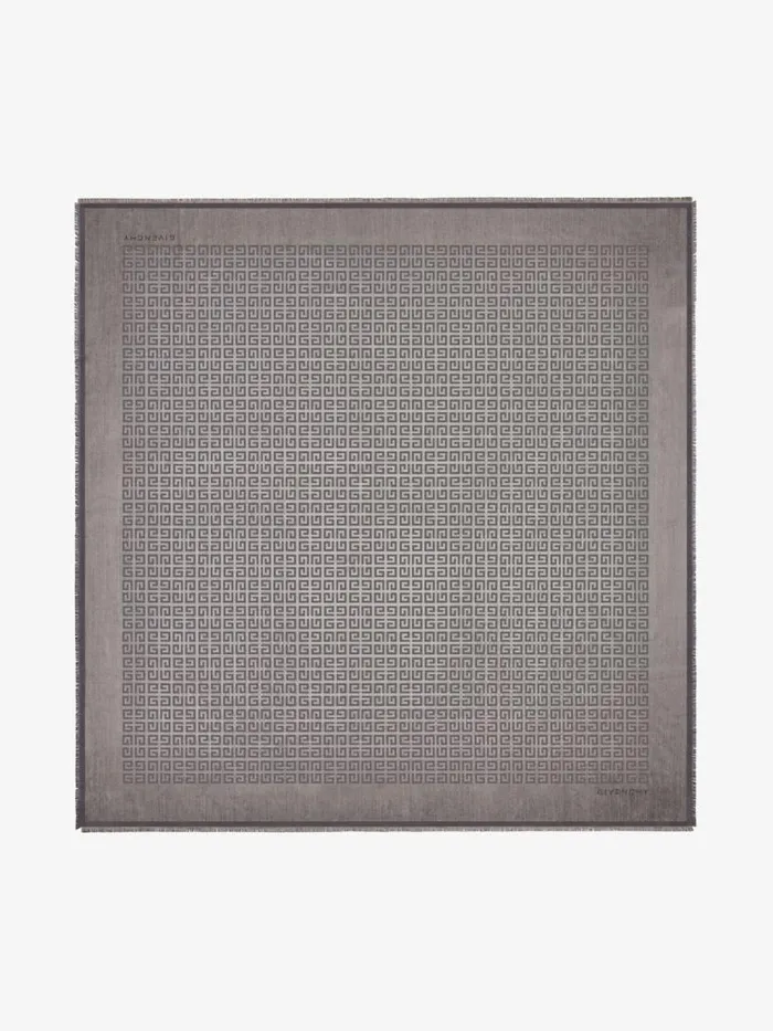 Women Scarves Givenchy 4G Shawl In Silk And Wool With Lurex Smoke Grey