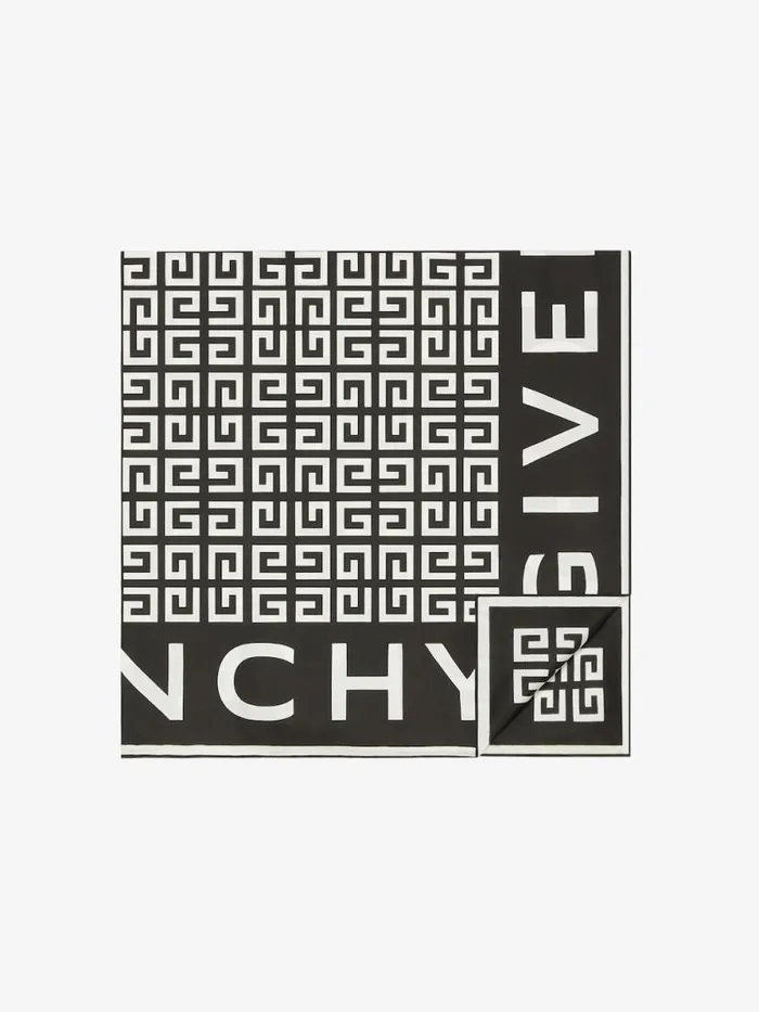 Women Scarves Givenchy GIVENCHY 4G Square In Silk Blackwhite