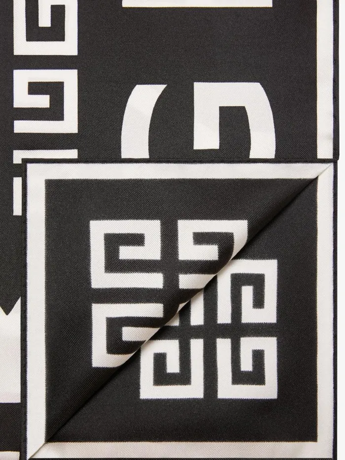 Women Scarves Givenchy GIVENCHY 4G Square In Silk Blackwhite