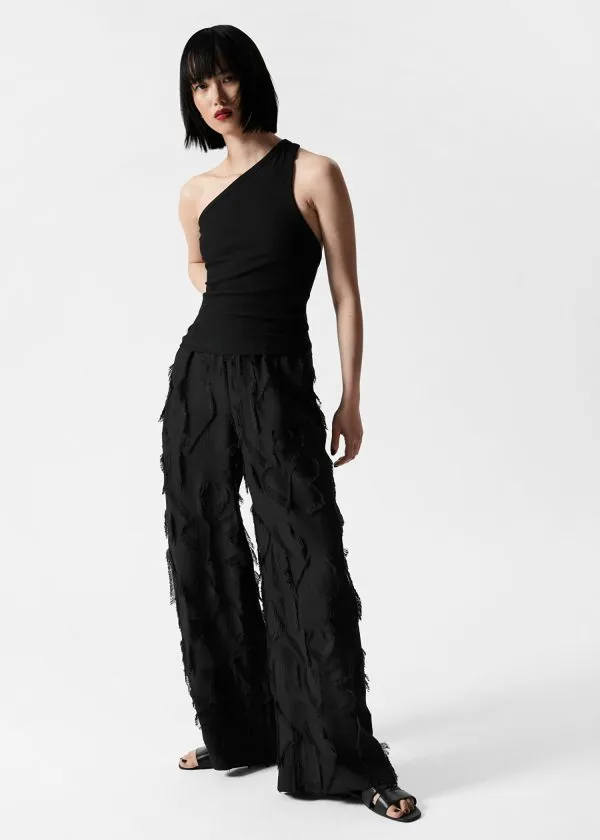 Women Sets and Suits and Other Stories Fringed Trousers Black