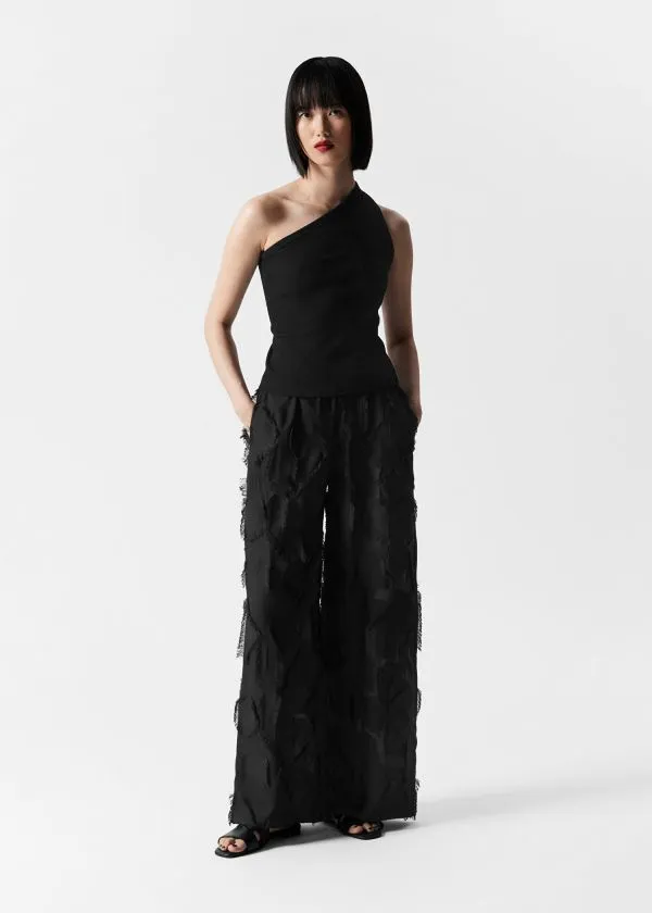 Women Sets and Suits and Other Stories Fringed Trousers Black