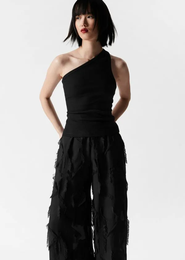 Women Sets and Suits and Other Stories Fringed Trousers Black