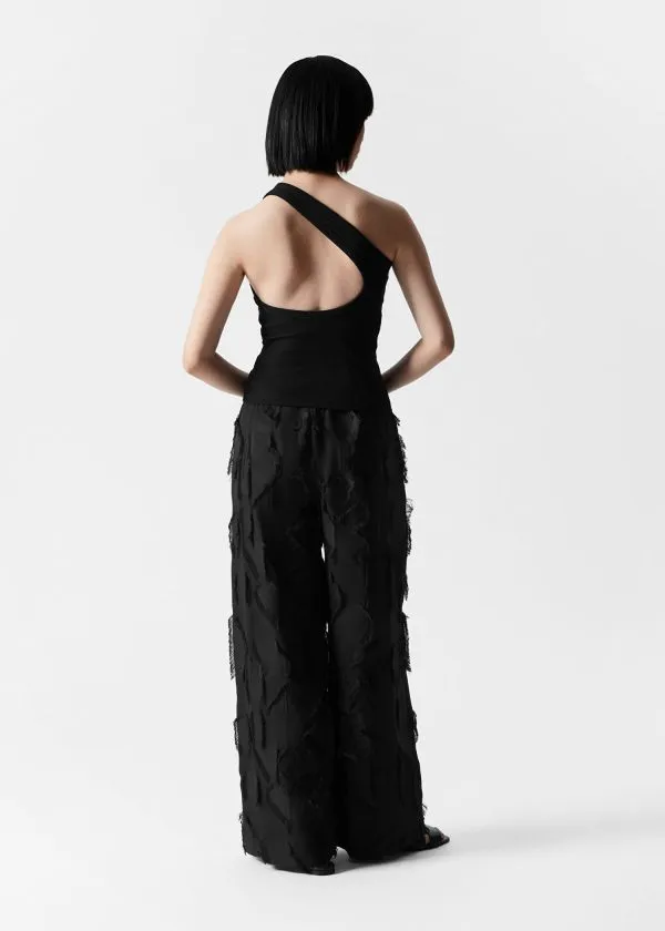 Women Sets and Suits and Other Stories Fringed Trousers Black