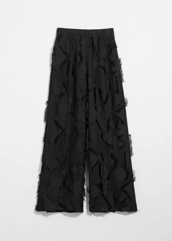 Women Sets and Suits and Other Stories Fringed Trousers Black