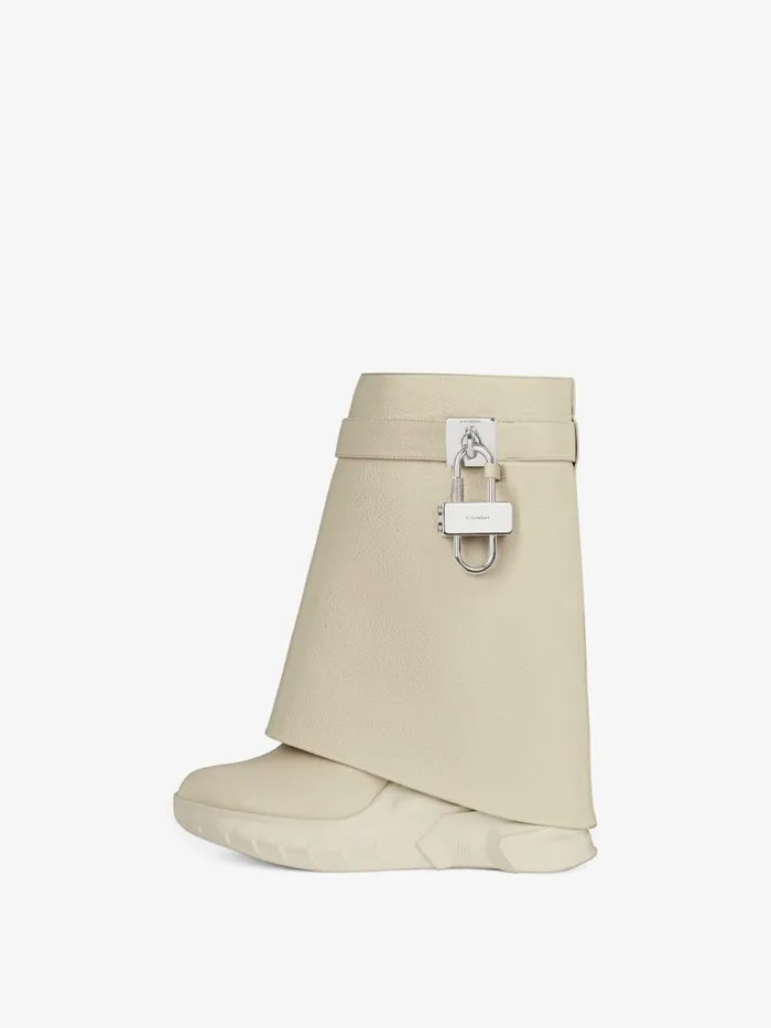 Women Shark Lock Givenchy Shark Lock Biker Ankle Boots In Grained Leather Beige Women Shark Lock Givenchy Shark Lock Biker Ankle Boots In Grained Leather Beige