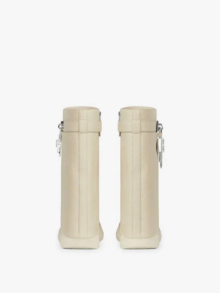 Women Shark Lock Givenchy Shark Lock Biker Ankle Boots In Grained Leather Beige Women Shark Lock Givenchy Shark Lock Biker Ankle Boots In Grained Leather Beige