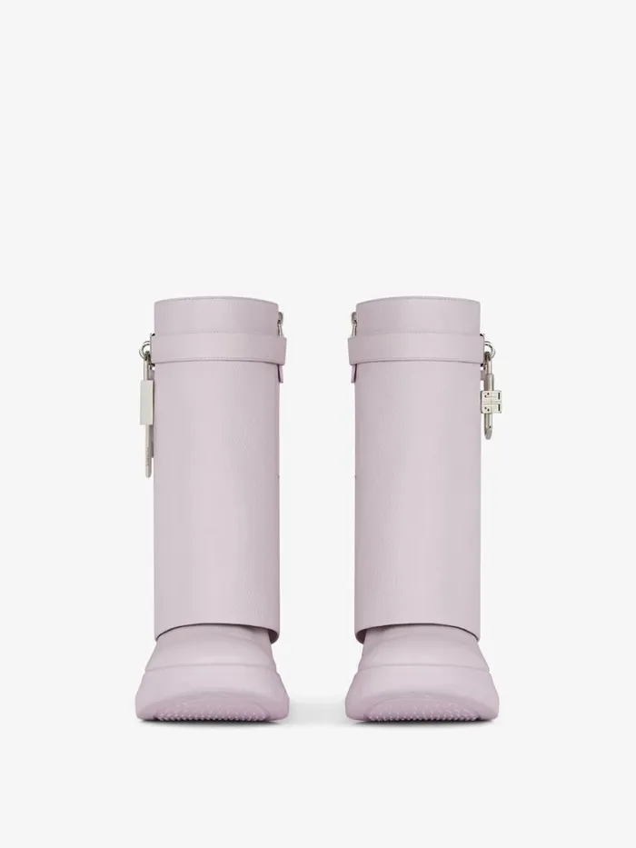 Women Shark Lock Givenchy Shark Lock Biker Ankle Boots In Grained Leather Soft Lilac Women Shark Lock Givenchy Shark Lock Biker Ankle Boots In Grained Leather Soft Lilac