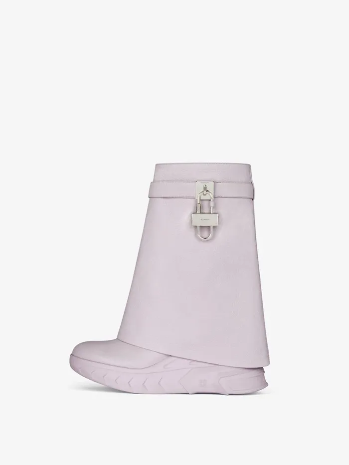 Women Shark Lock Givenchy Shark Lock Biker Ankle Boots In Grained Leather Soft Lilac Women Shark Lock Givenchy Shark Lock Biker Ankle Boots In Grained Leather Soft Lilac