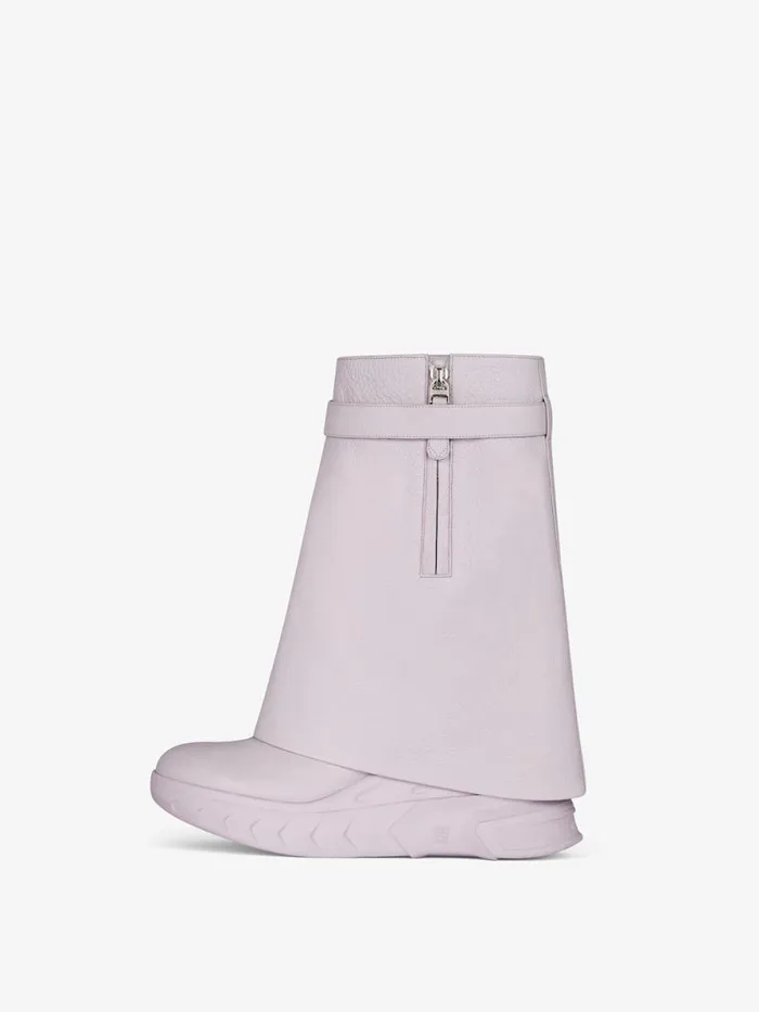 Women Shark Lock Givenchy Shark Lock Biker Ankle Boots In Grained Leather Soft Lilac Women Shark Lock Givenchy Shark Lock Biker Ankle Boots In Grained Leather Soft Lilac