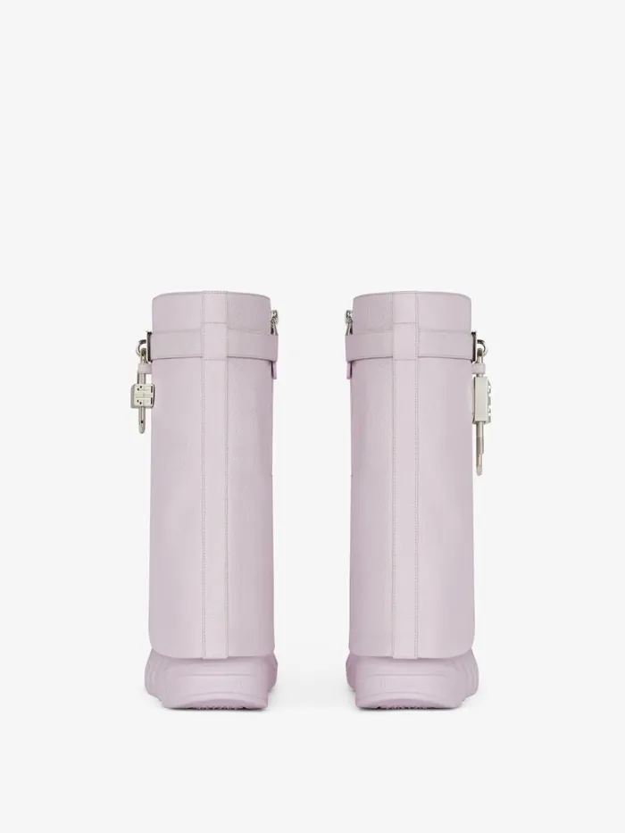 Women Shark Lock Givenchy Shark Lock Biker Ankle Boots In Grained Leather Soft Lilac Women Shark Lock Givenchy Shark Lock Biker Ankle Boots In Grained Leather Soft Lilac