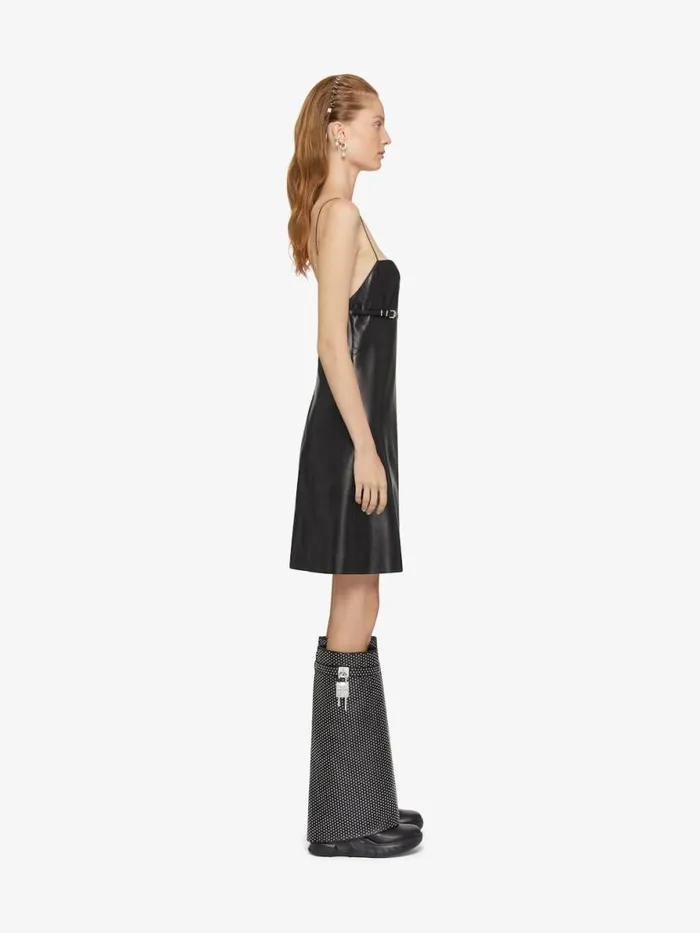 Women Shark Lock Givenchy Shark Lock Biker Boots In Grained Leather With Studs Black