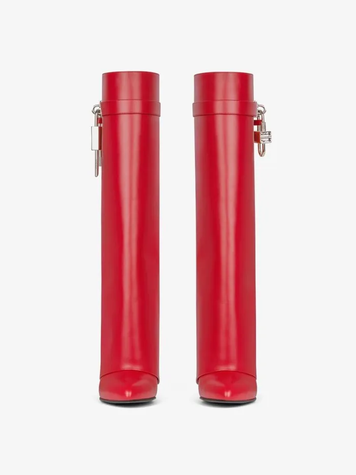 Women Shark Lock Givenchy Shark Lock Boots In Leather Red Women Shark Lock Givenchy Shark Lock Boots In Leather Red