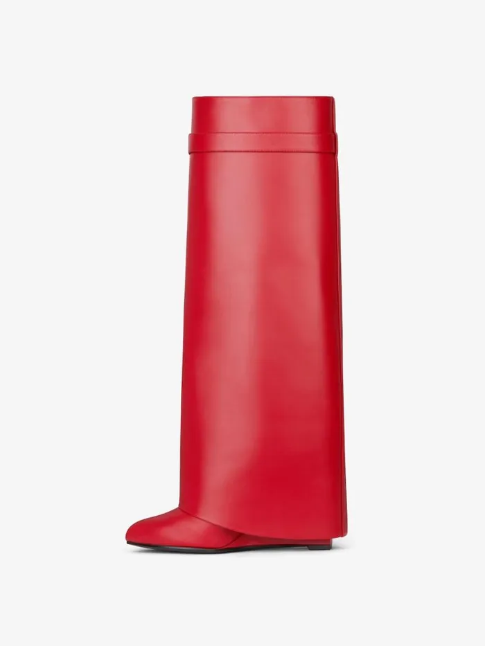 Women Shark Lock Givenchy Shark Lock Boots In Leather Red Women Shark Lock Givenchy Shark Lock Boots In Leather Red