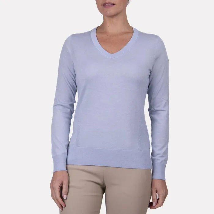 Women Shine VNeck Sweater Santorini KJUS Midlayers and Sweaters