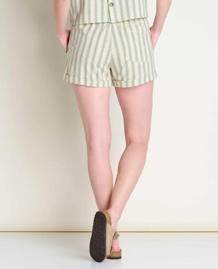 Women Shorts Toad and Co Taj Hemp Short Barley Stripe