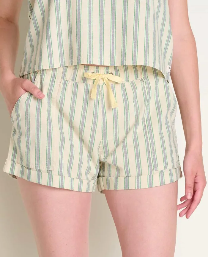 Women Shorts Toad and Co Taj Hemp Short Barley Stripe