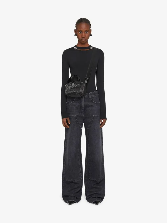 Women Shoulder Bags Givenchy Antigona Toy Bag In Satin With Strass Black