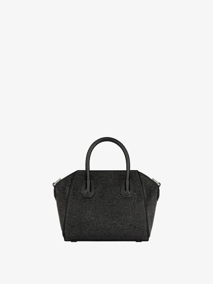 Women Shoulder Bags Givenchy Antigona Toy Bag In Satin With Strass Black