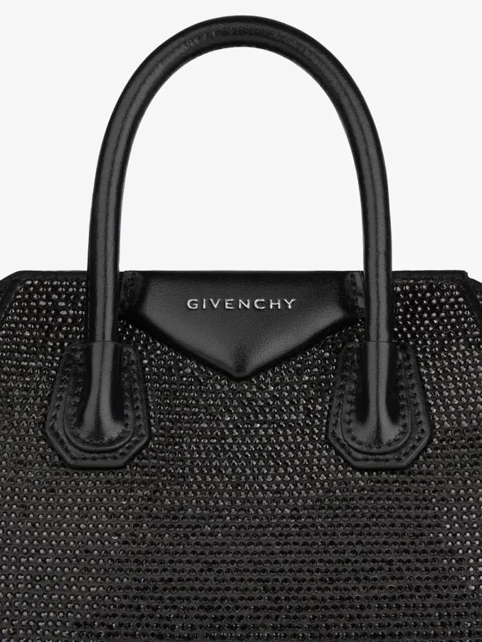 Women Shoulder Bags Givenchy Antigona Toy Bag In Satin With Strass Black