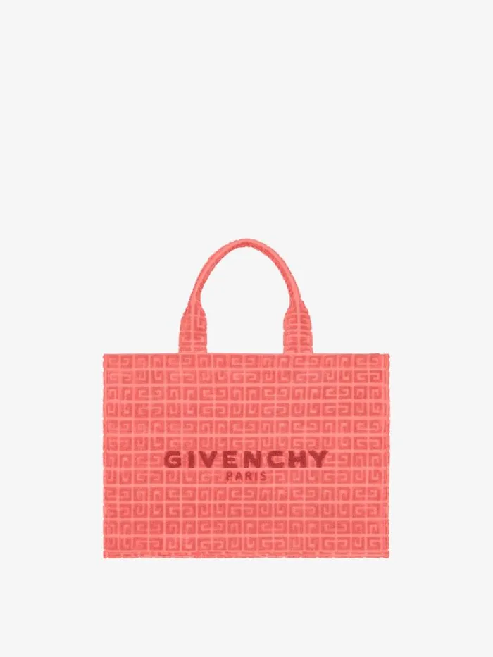 Women Shoulder Bags Givenchy Medium GTote Bag In 4G Cotton Towelling Coral