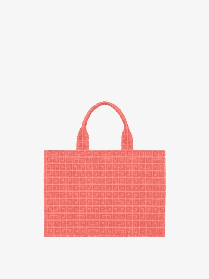 Women Shoulder Bags Givenchy Medium GTote Bag In 4G Cotton Towelling Coral