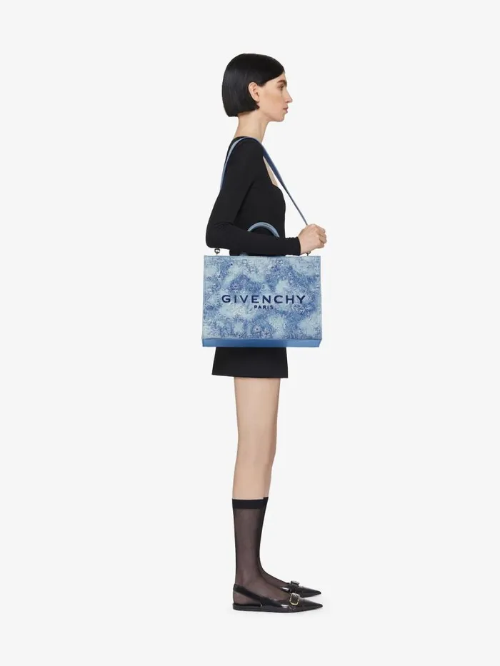 Women Shoulder Bags Givenchy Medium GTote Bag In Washed Embroidered Denim Medium Blue Women Shoulder Bags Givenchy Medium GTote Bag In Washed Embroidered Denim Medium Blue