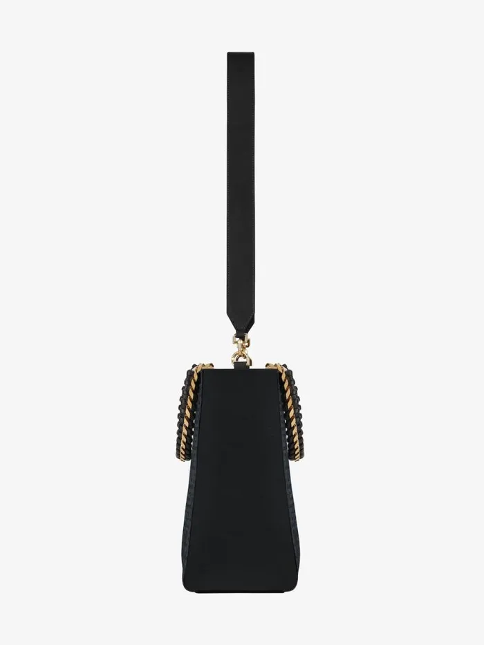 Women Shoulder Bags Givenchy Medium GTote Shopping Bag In 4G Embroidery With Chain Black