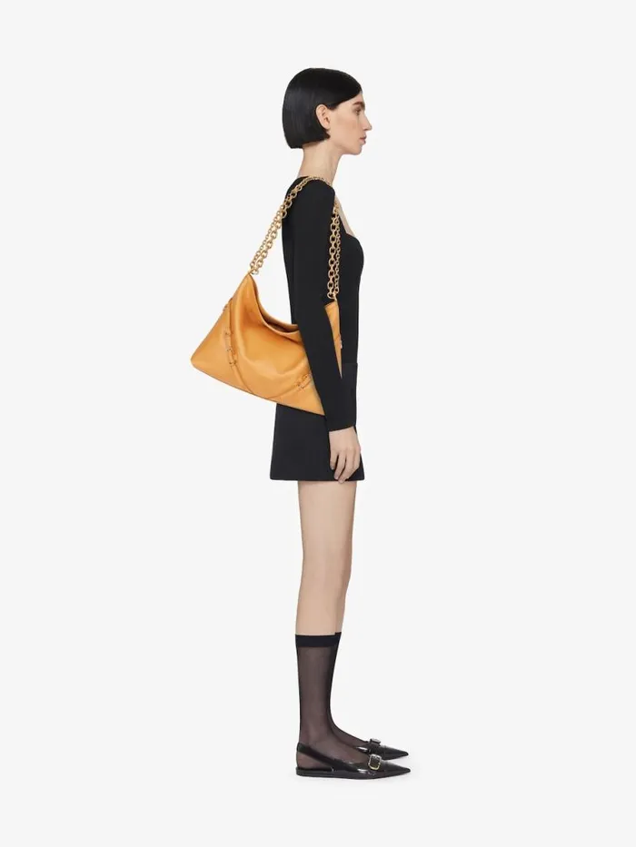 Women Shoulder Bags Givenchy Medium Voyou Chain Bag In Leather Blush Orange Women Shoulder Bags Givenchy Medium Voyou Chain Bag In Leather Blush Orange